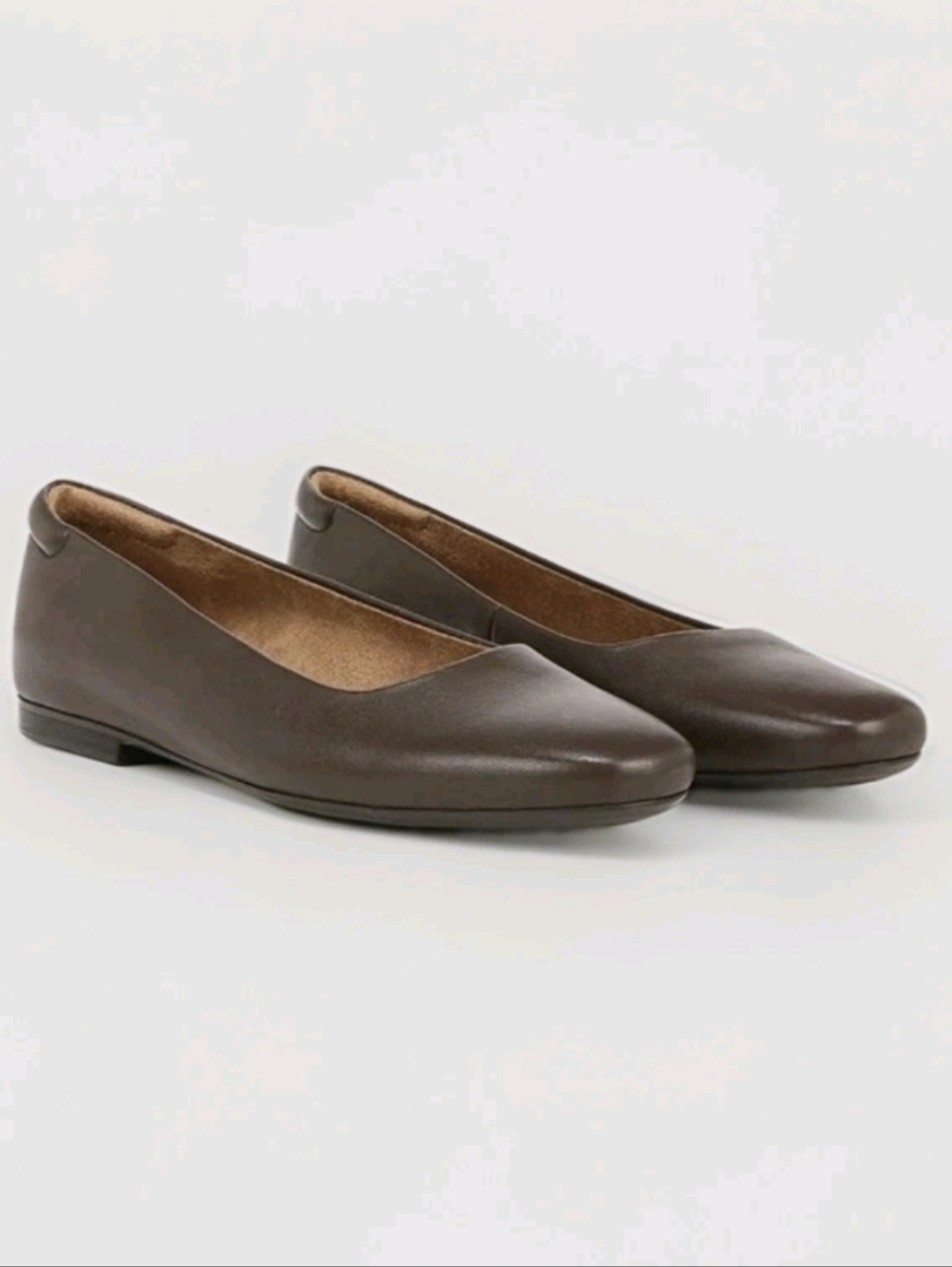 Naturalizer Kelly Ballet Flats Chocolate Brown Leather Slip On Womens Sz 10 Wide